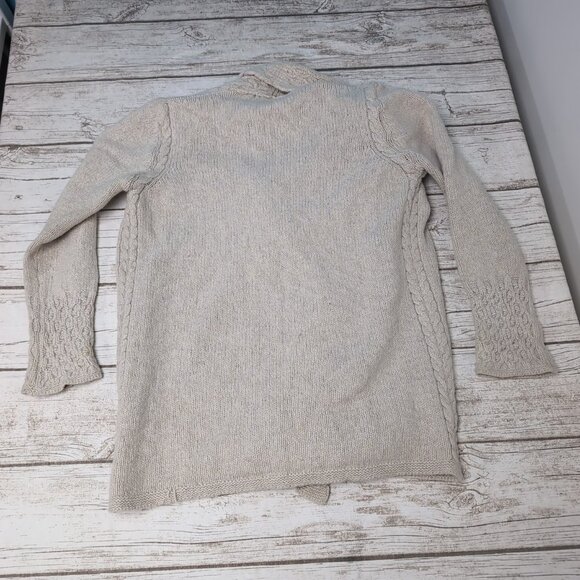 IrelandsEye Wool Blend Cream Off White Cardigan Women Size Small - Picture 8 of 9